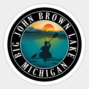 Big John Brown Lake Kayaking Michigan Sunset Sticker